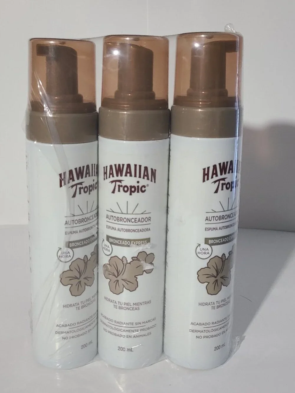 Hawaiian Tropic Autobronceador Self-Tanning 200 ml 3 Piece New/Sealed